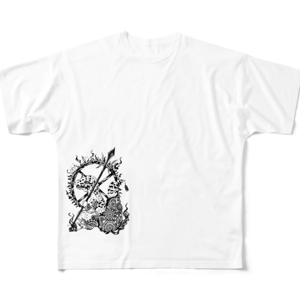 Climb Artの毘沙門レオパ フルグラフィックTシャツ