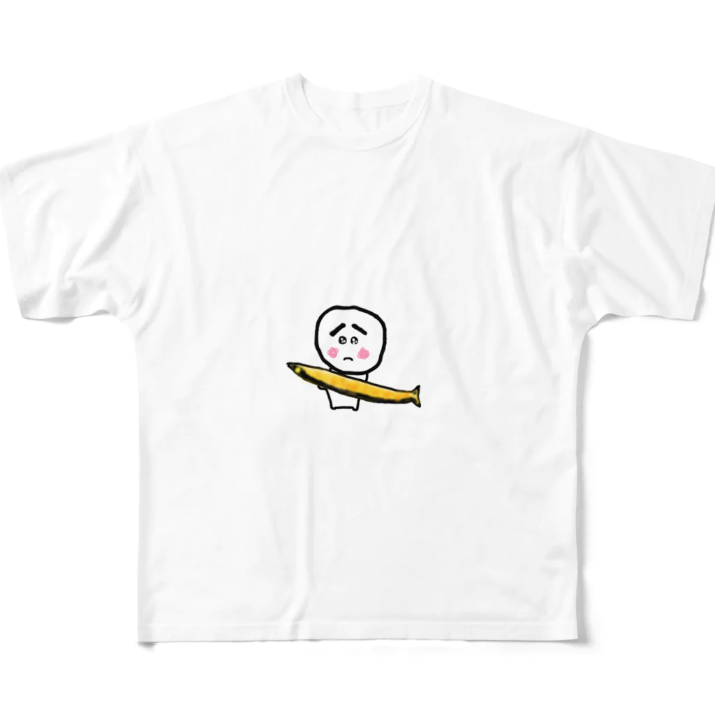 アケジの可愛いもの沢山のショップのおつかれサンマ（ぴえまる） フルグラフィックTシャツ