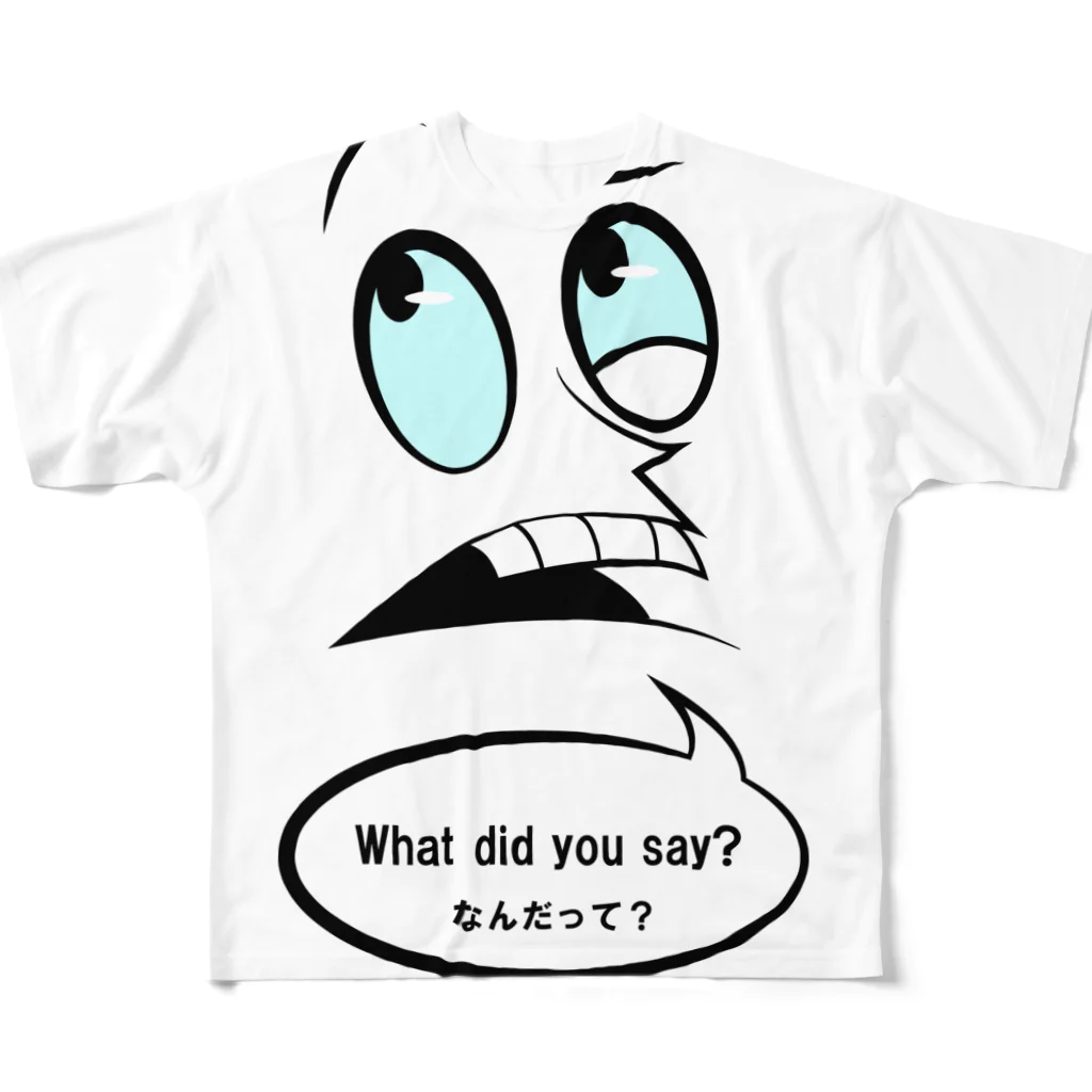 Merry FridayのWhat did you say?字幕フキダシ付き フルグラフィックTシャツ