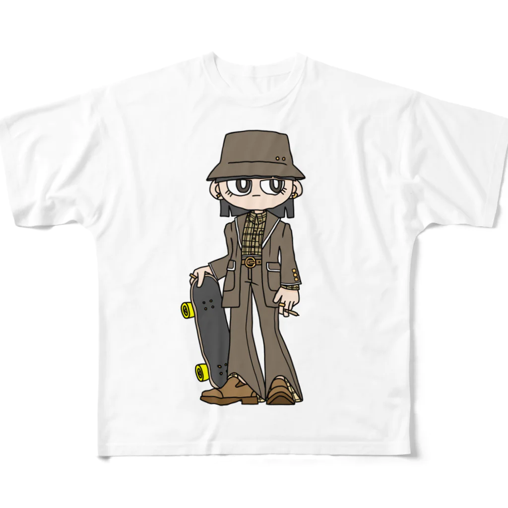 NerdCatHoodiesのNerdCatHoodies furugi girl All-Over Print T-Shirt