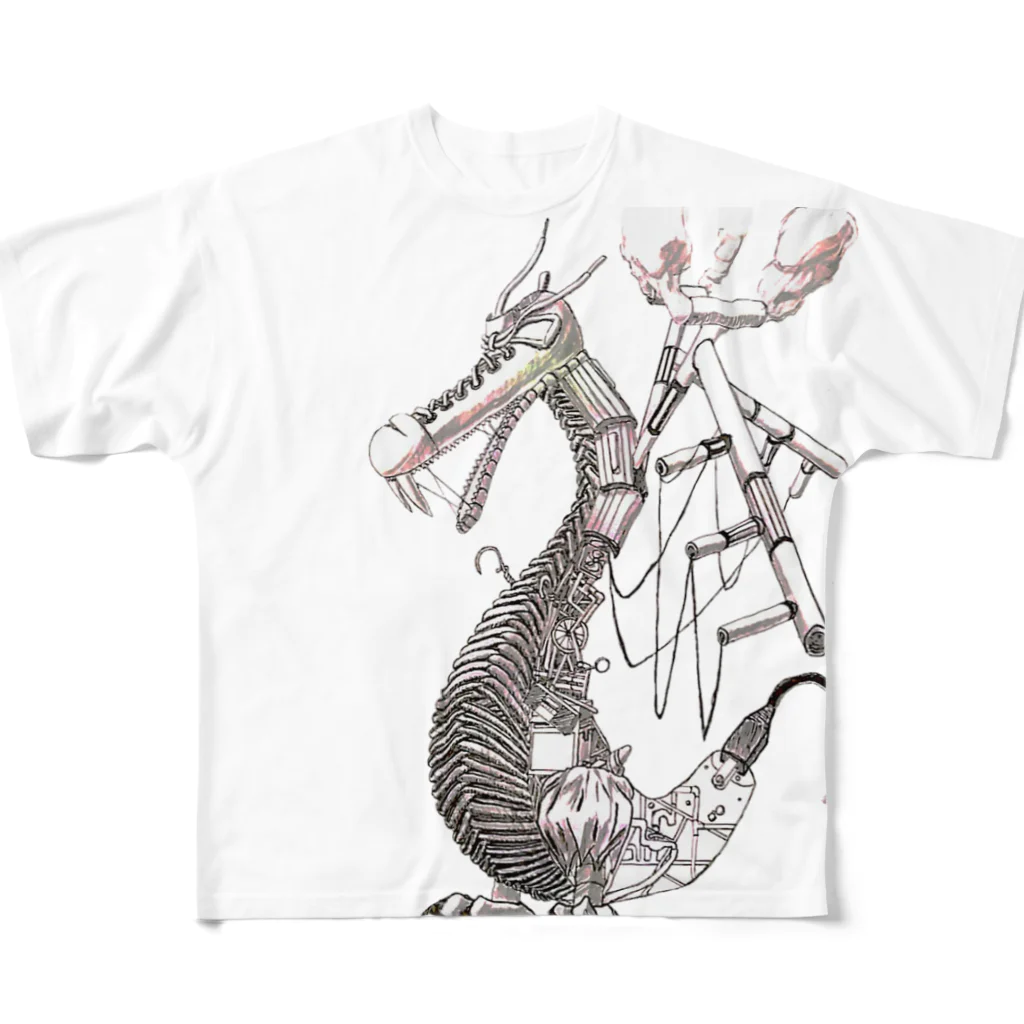 vimin1496のガラクタドラゴン フルグラフィックTシャツ