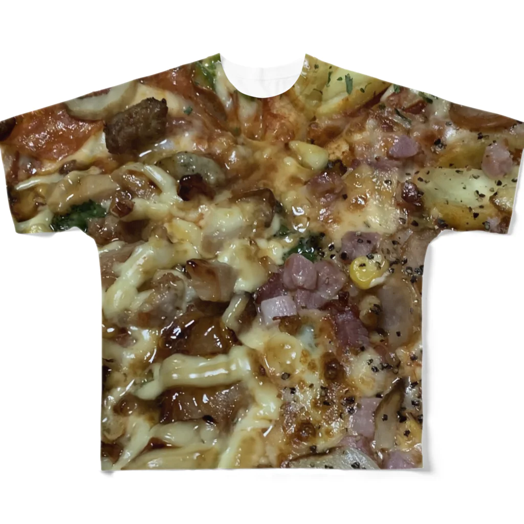 Bianco and NeROのI LOVE PIZZA  フルグラフィックTシャツ