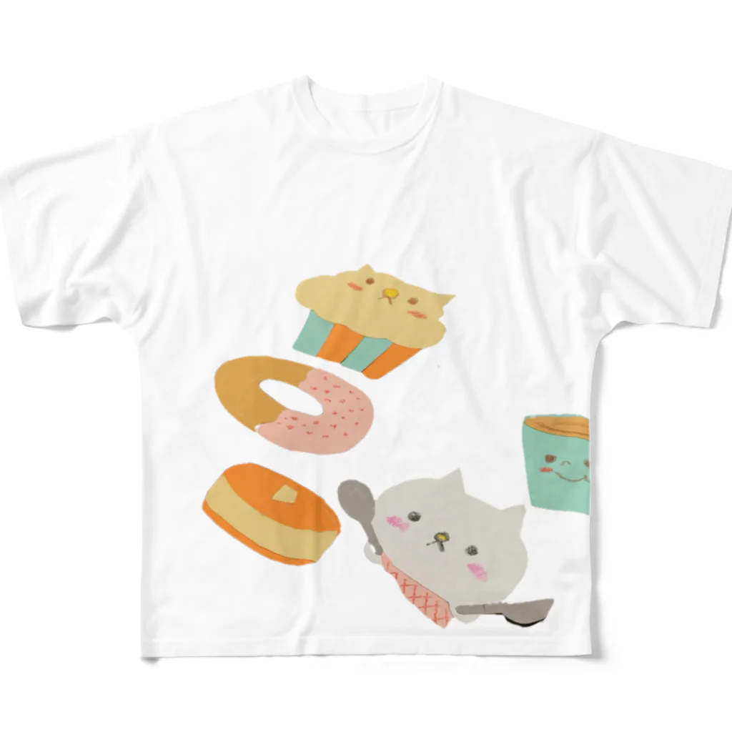 住吉ぬこたのおやつの時間 フルグラフィックTシャツ