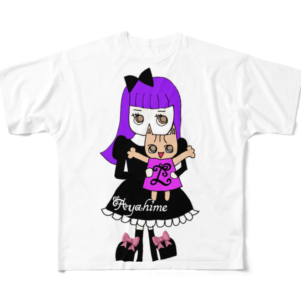 綾姫のキラキラショップの綾姫＆レヴィンのフルグラTシャツ All-Over Print T-Shirt