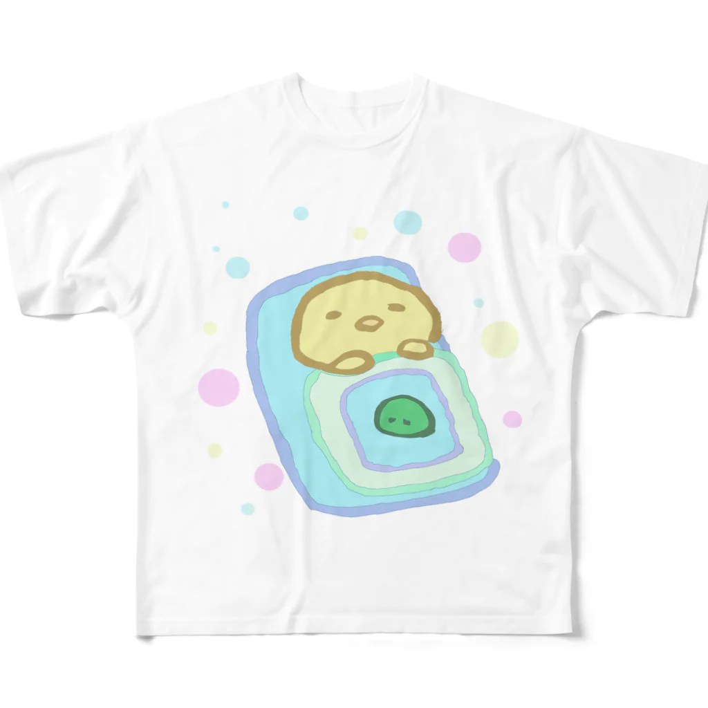 ぬくぬく布団のおやすみぬくとん All-Over Print T-Shirt
