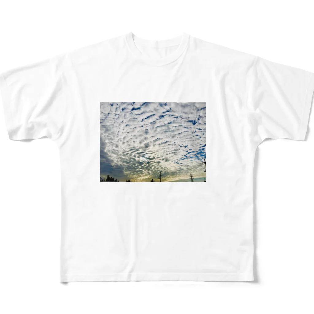 DAIPUKUの夕焼け曇 フルグラフィックTシャツ