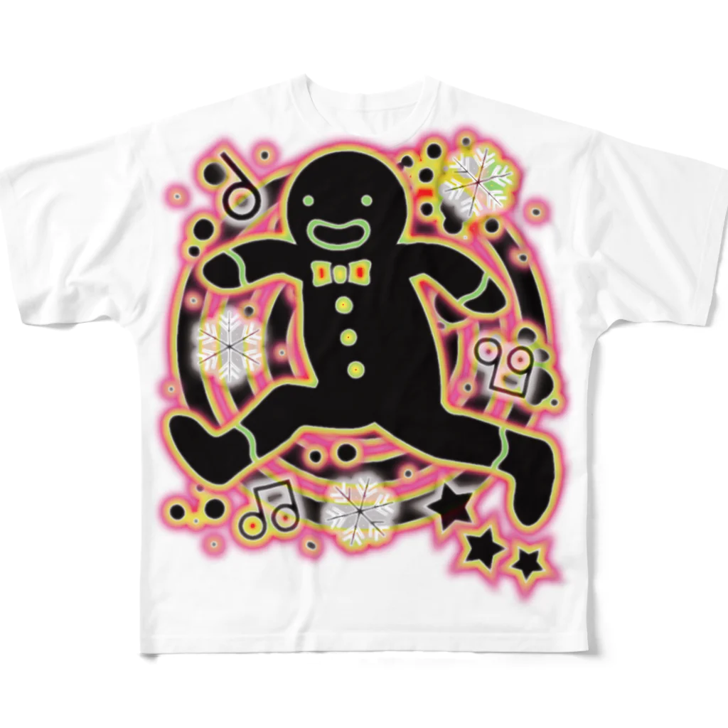 AURA_HYSTERICAのThe_Gingerbread_Man フルグラフィックTシャツ