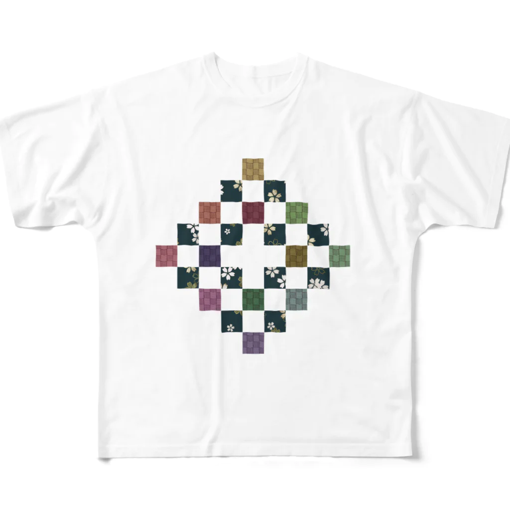 尾刀の色彩和格子 All-Over Print T-Shirt