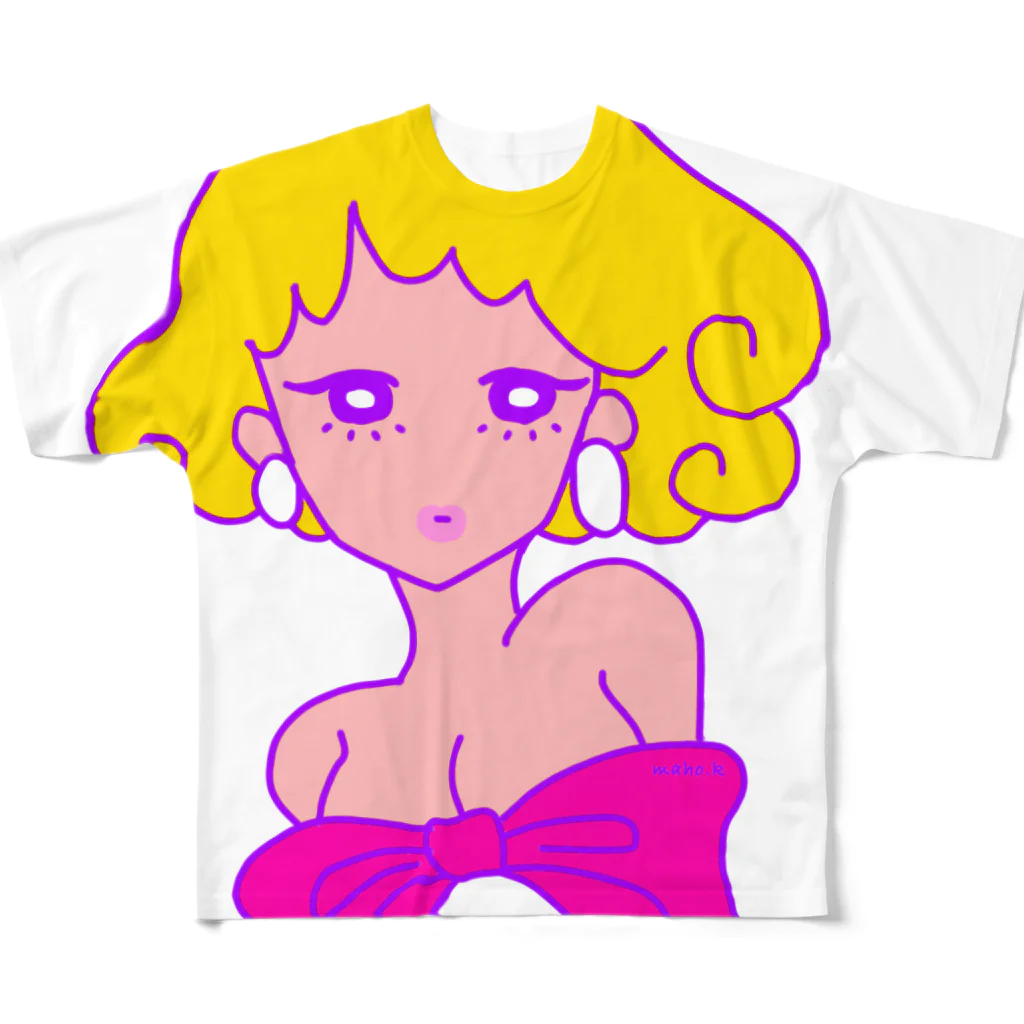 鬼遊牙 with maho.kのドリーミンちゃん All-Over Print T-Shirt