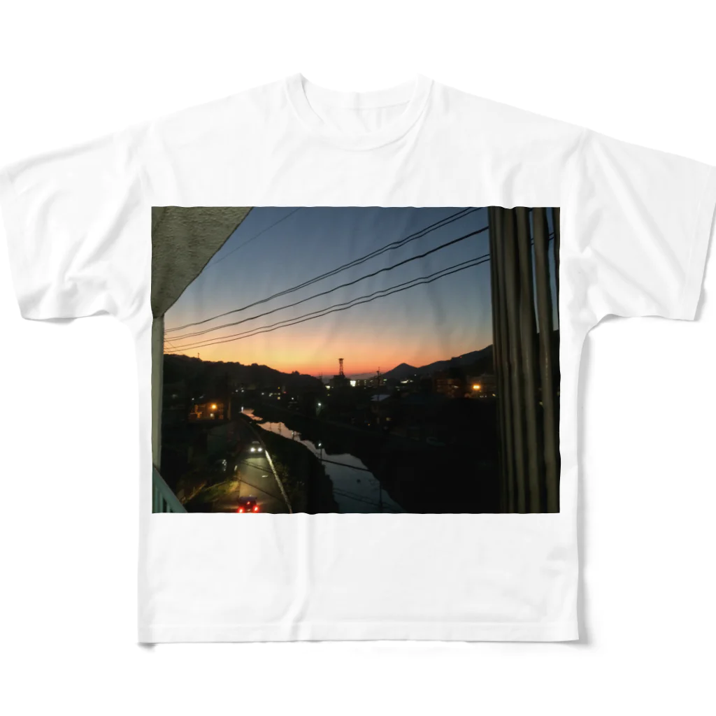 yomogimoti1214の夕景 All-Over Print T-Shirt