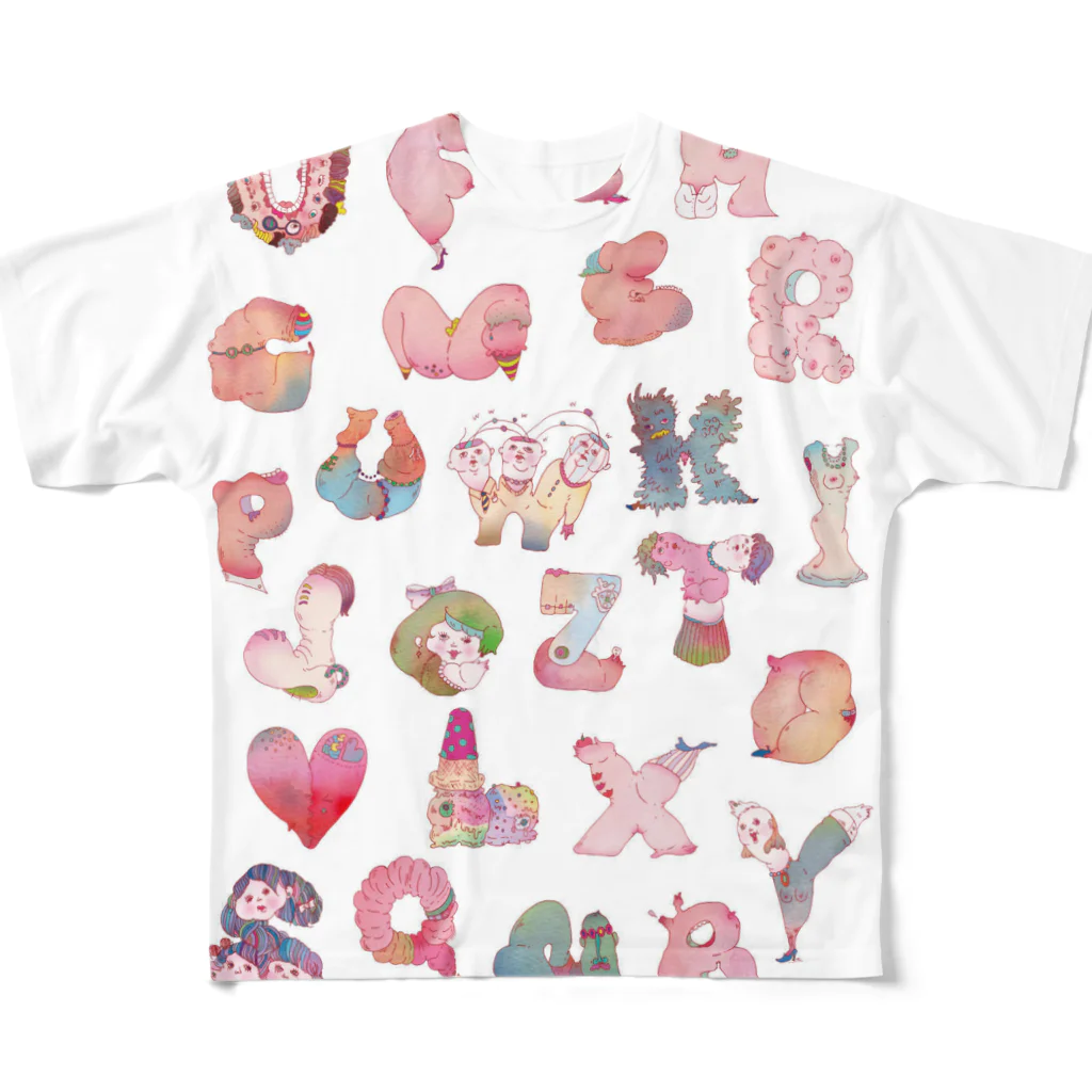 久下沼朱紗のABCmonsters All-Over Print T-Shirt