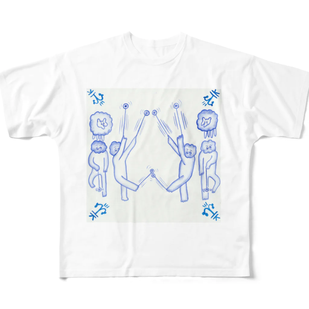 ワクワクヒロアキのクラウドくん日常シリーズ All-Over Print T-Shirt