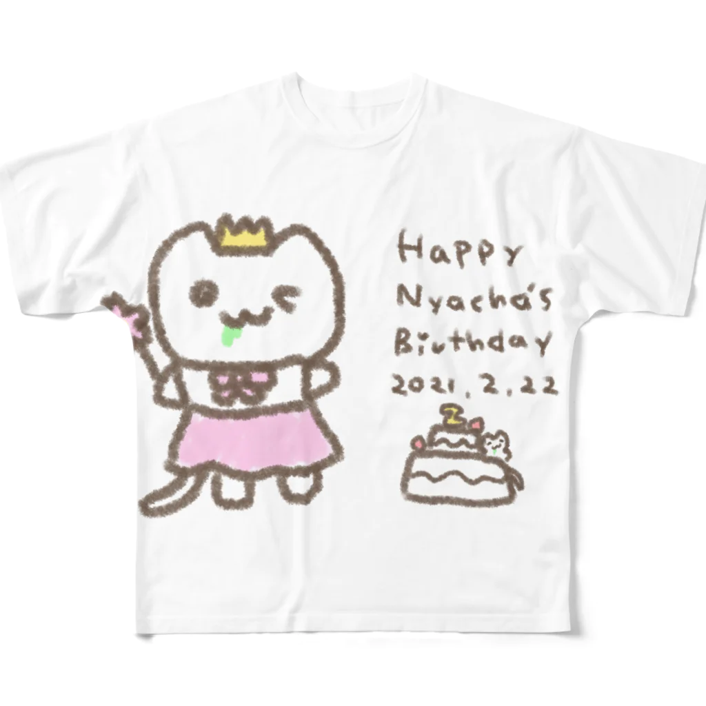 NYACHA&BOOCHAのNYACHA Birthday 2021 フルグラフィックTシャツ