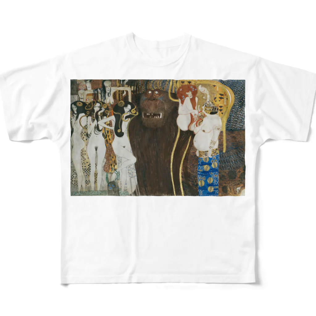 art-standard（アートスタンダード）のグスタフ・クリムト（Gustav Klimt） / 『ベートーヴェンフリーズ』 All-Over Print T-Shirt