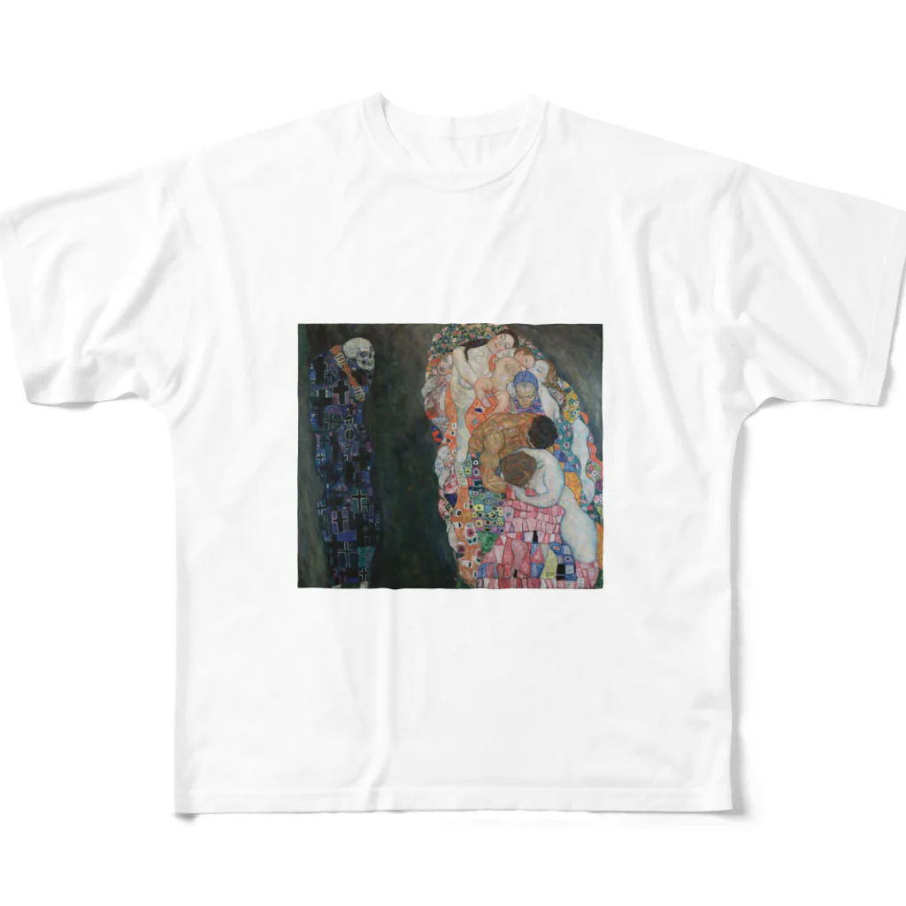 art-standard（アートスタンダード）の グスタフ・クリムト（Gustav Klimt） / 『死と生』（1915年） フルグラフィックTシャツ