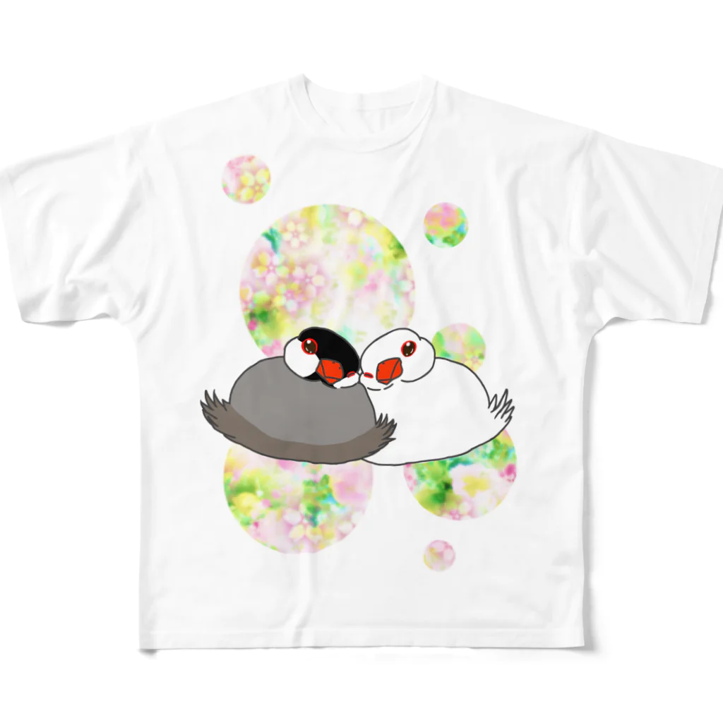 Lily bird（リリーバード）のとろける文鳥ず All-Over Print T-Shirt