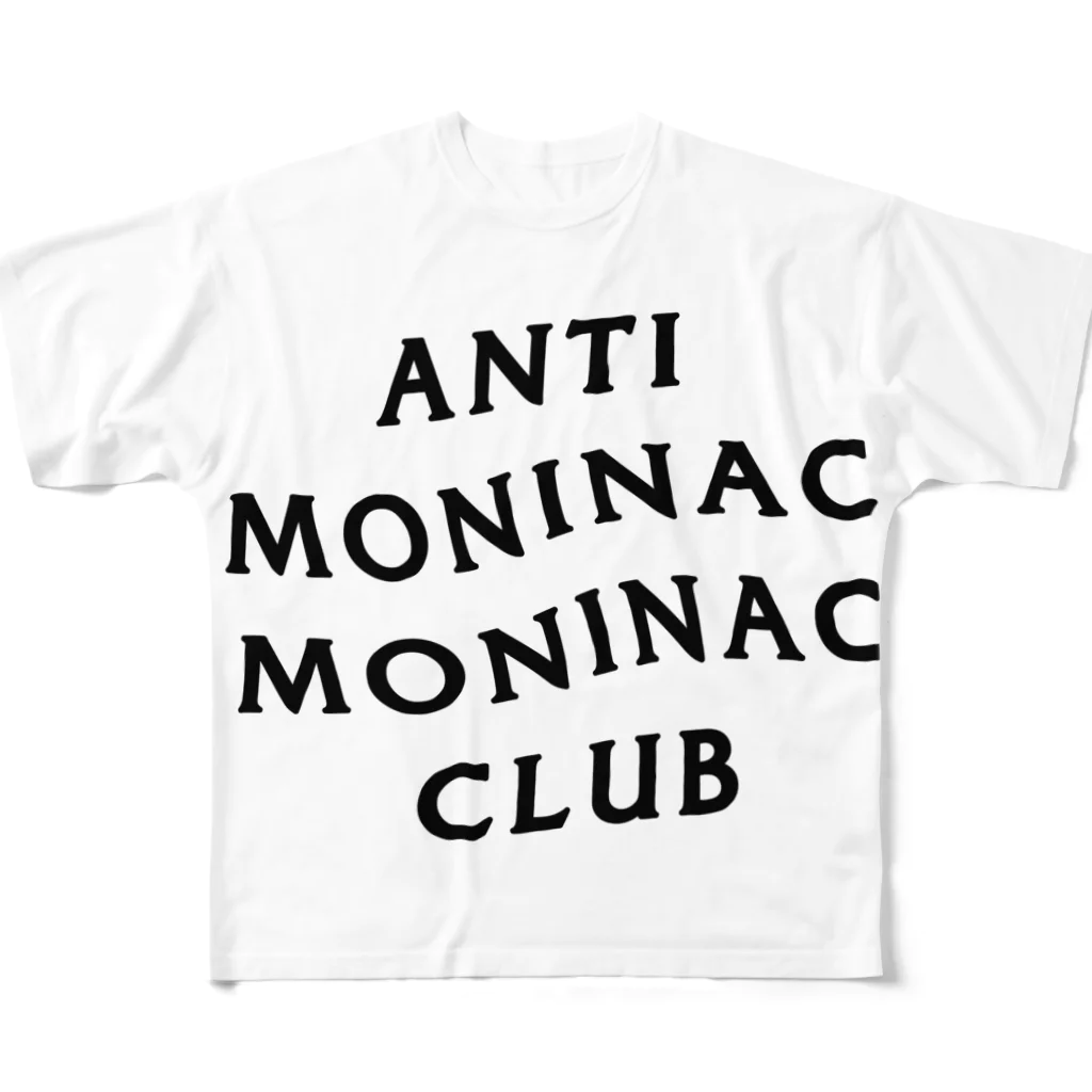 COLORR IX (๑＞◡＜)۶のammc - Anti Moninac Moninac Club (Black Logo) フルグラフィックTシャツ