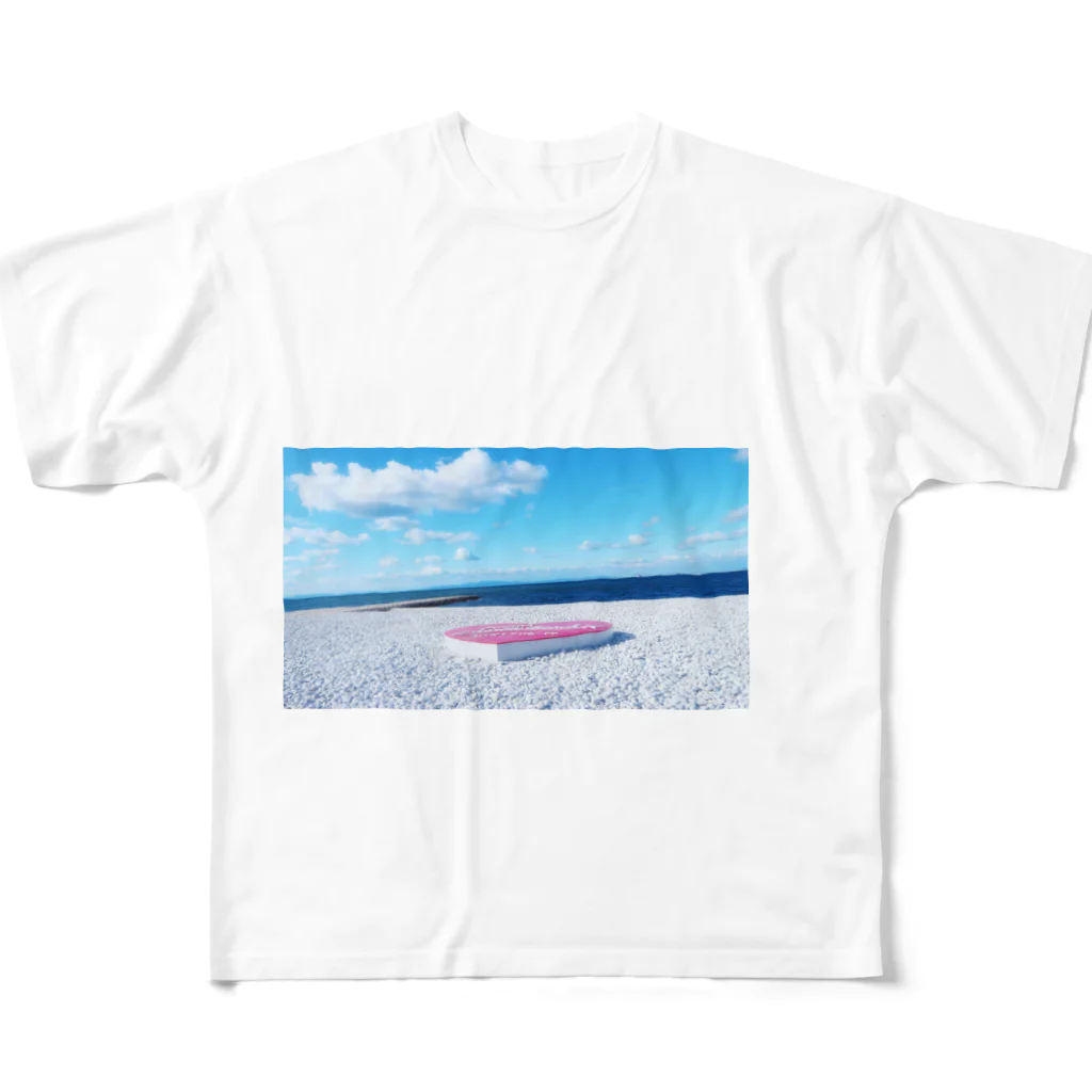 Liuha9805のiloveyou  海 フルグラフィックTシャツ