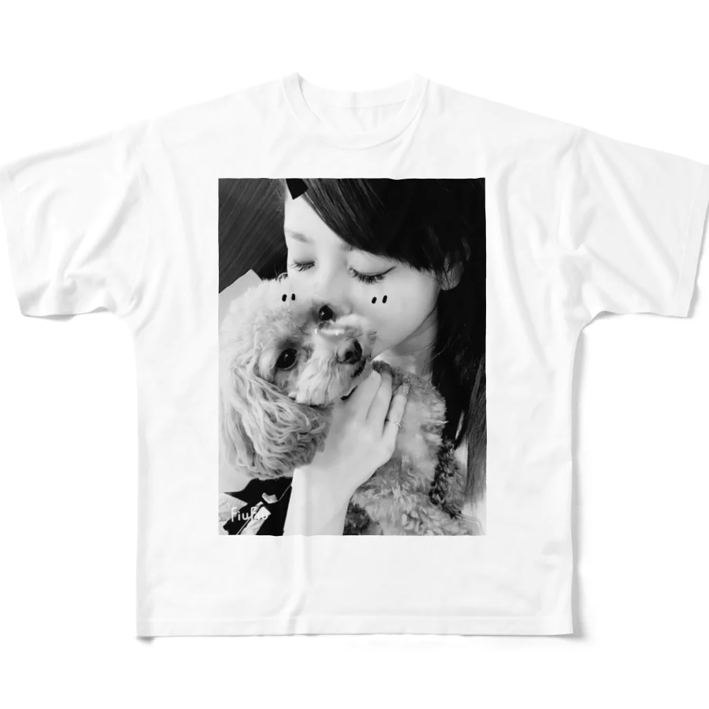 けぃすけの愛犬と美女 フルグラフィックTシャツ