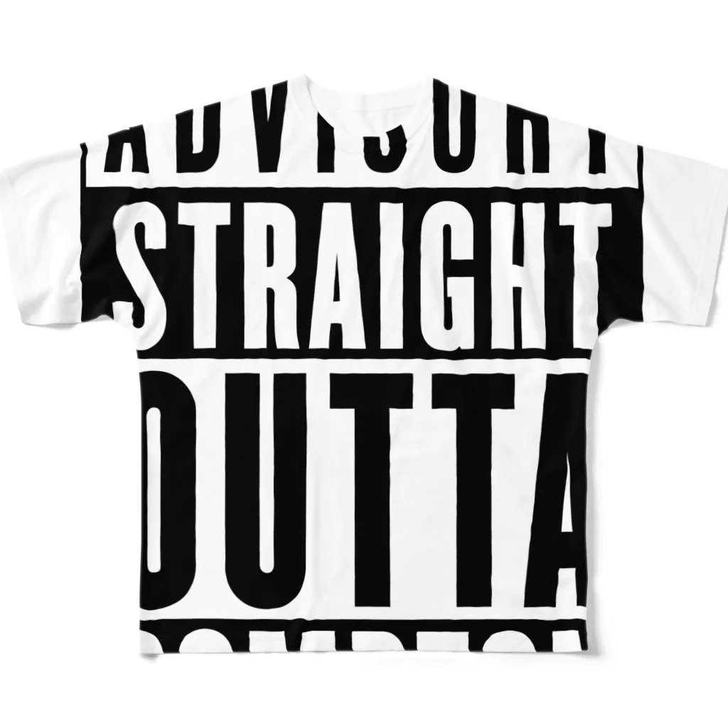 DRIPPEDのPARENTAL ADVISORY STRAIGHT OUTTA COMPTON-ペアレンタル・アドバイザリー・ストレイト・アウタ・コンプトン- ボックスロゴ All-Over Print T-Shirt