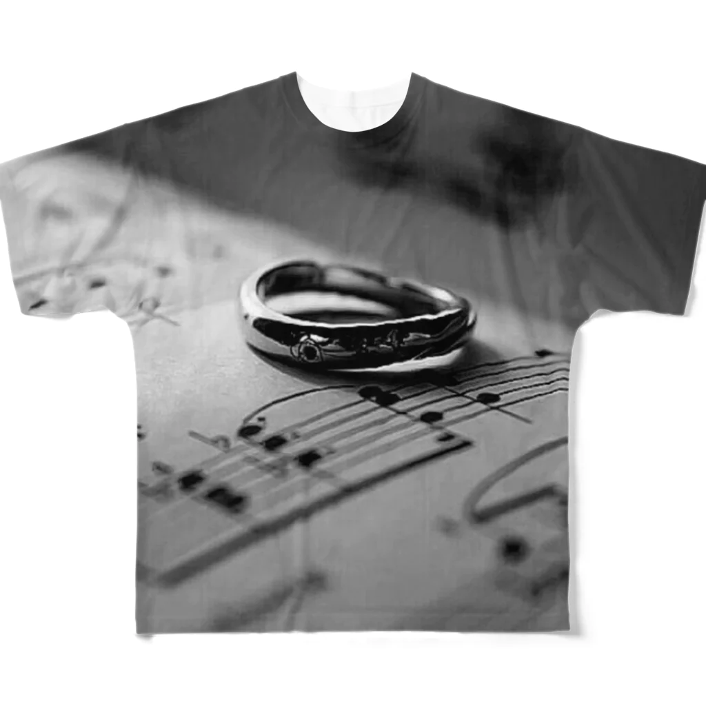 beautiful_aの楽譜に指輪 フルグラフィックTシャツ