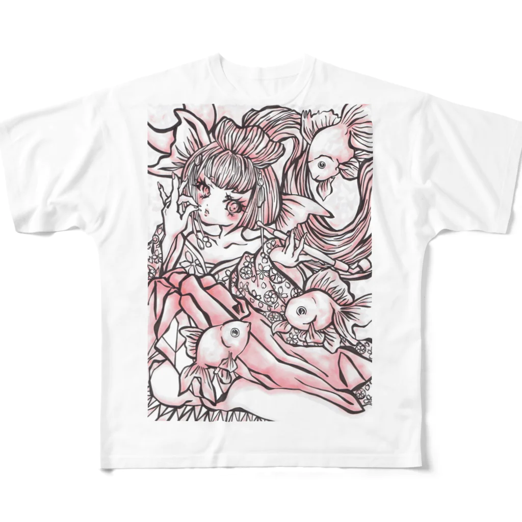 yukamimiの金魚姫の憂鬱。 フルグラフィックTシャツ