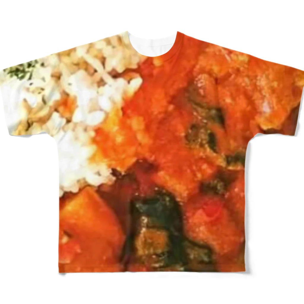 あーと・きゃんショップの全てがバターチキンカレーになるTシャツ All-Over Print T-Shirt