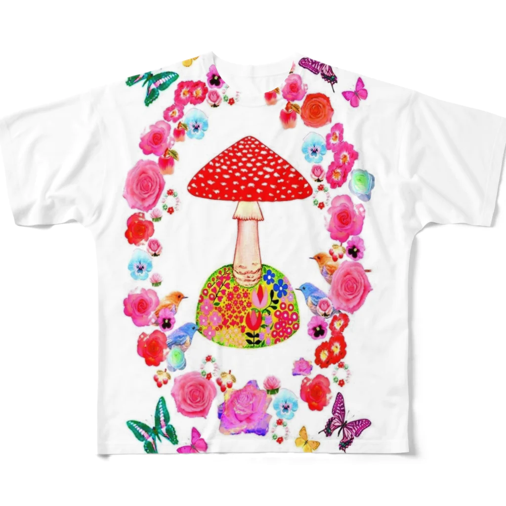 a-jolly-dayのきのこ All-Over Print T-Shirt