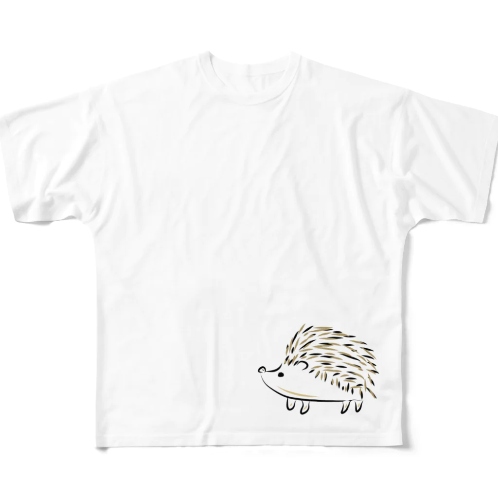 海のサワガニのハリネズミ フルグラフィックTシャツ