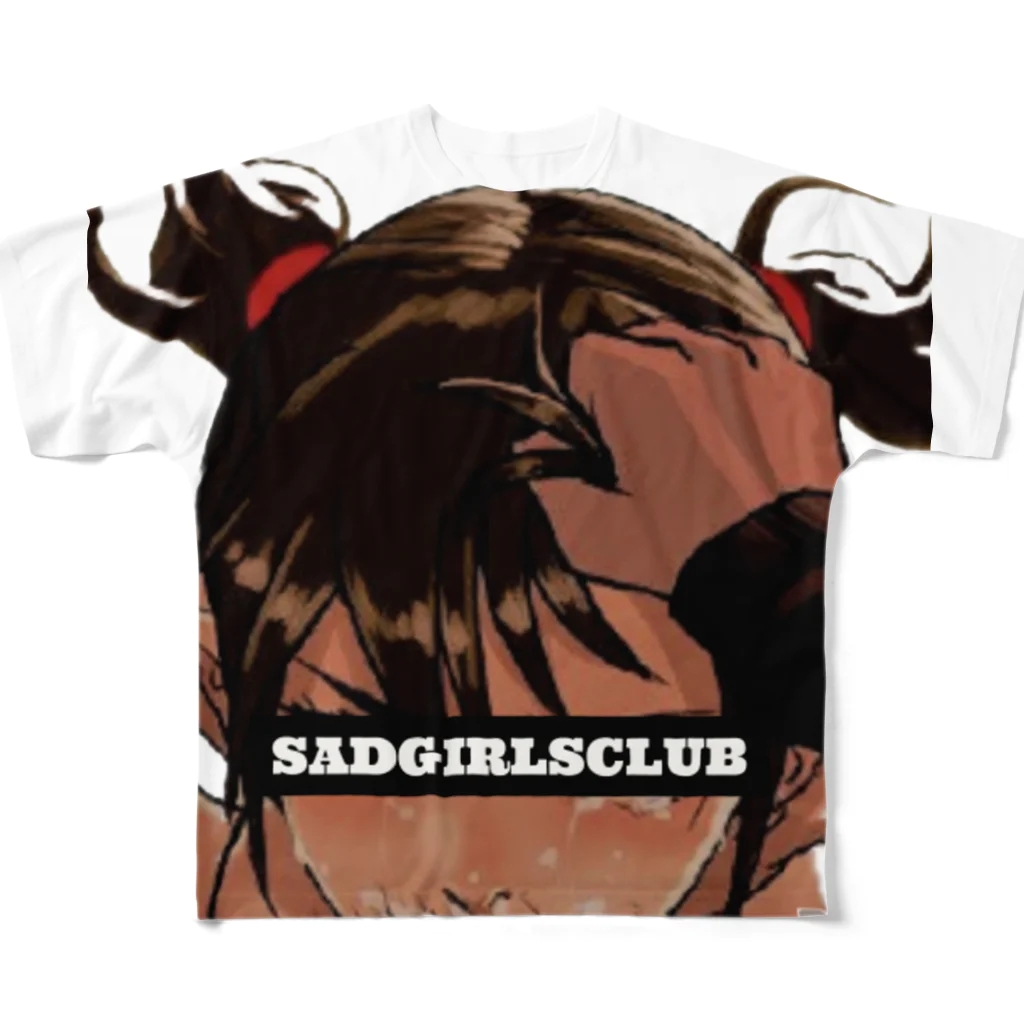 SADGIRLSCLUBのSADGIRLSCLUB 女の子 All-Over Print T-Shirt