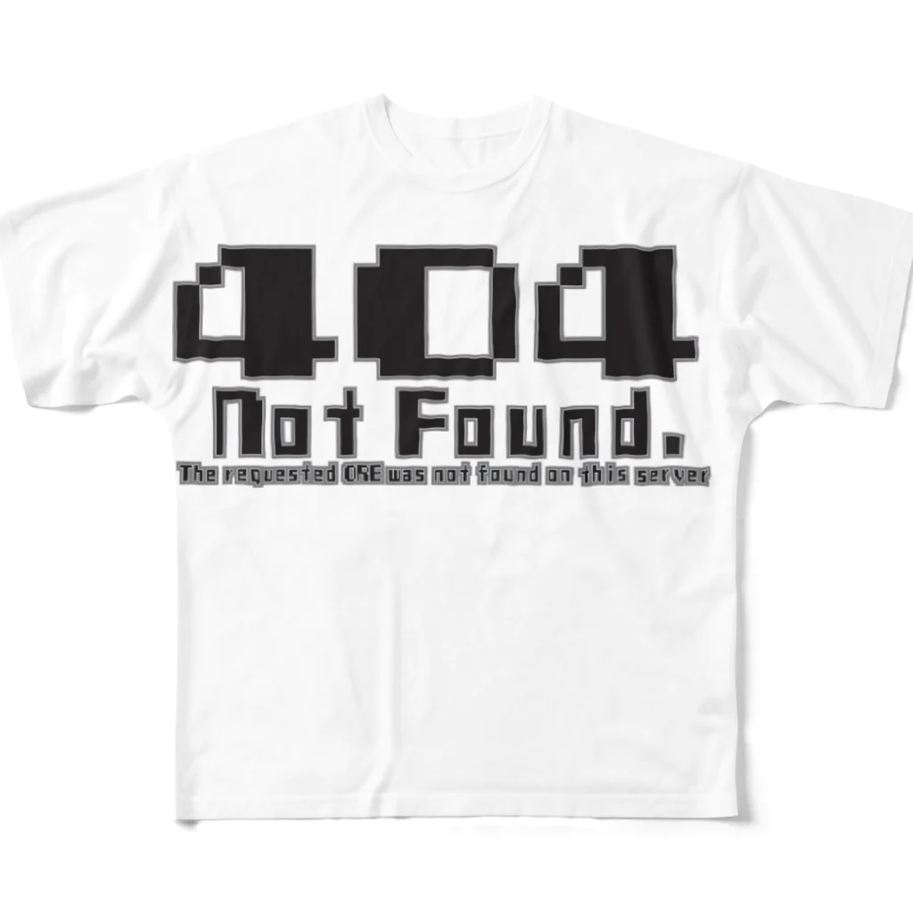 nekomoriの404 notfound type1 フルグラフィックTシャツ