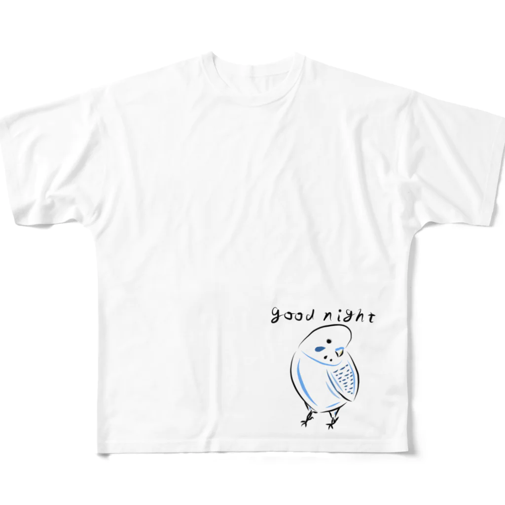 海のサワガニのシンプルセキセイインコ All-Over Print T-Shirt