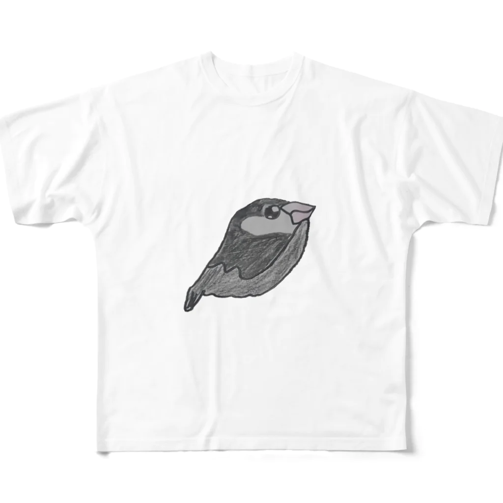 tomo0530tomo0803の文鳥のめるめ～る フルグラフィックTシャツ