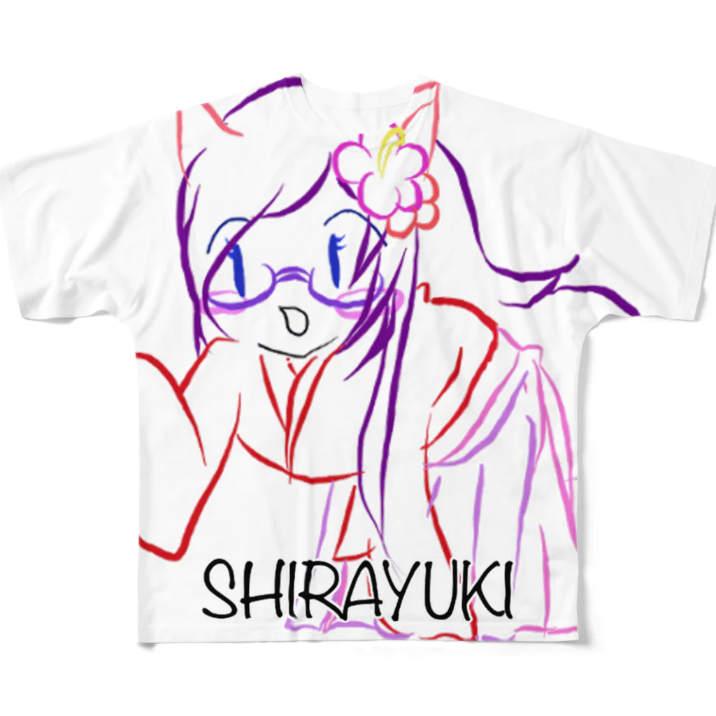 SHIRAYUKIのしらゆきのアップしすぎのTしゃつ フルグラフィックTシャツ