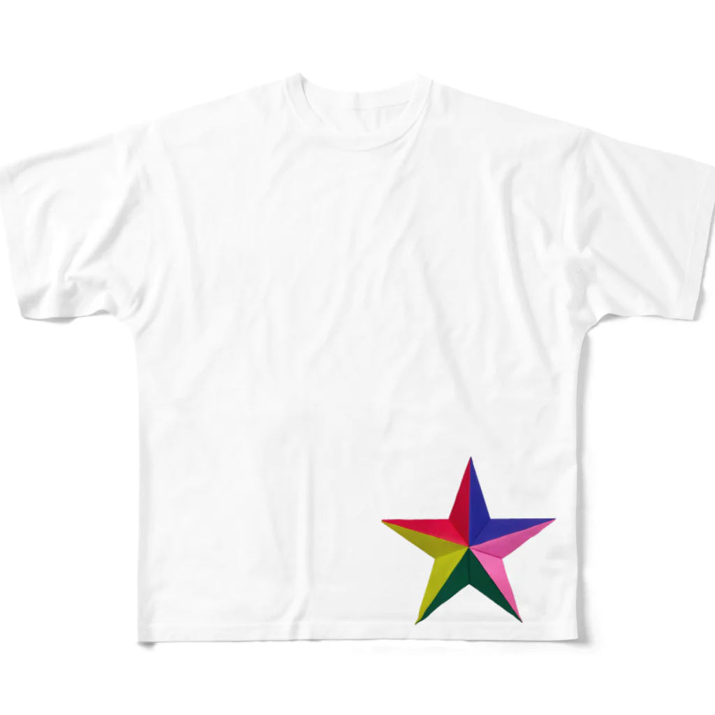 折り紙アートの5☆Star フルグラフィックTシャツ