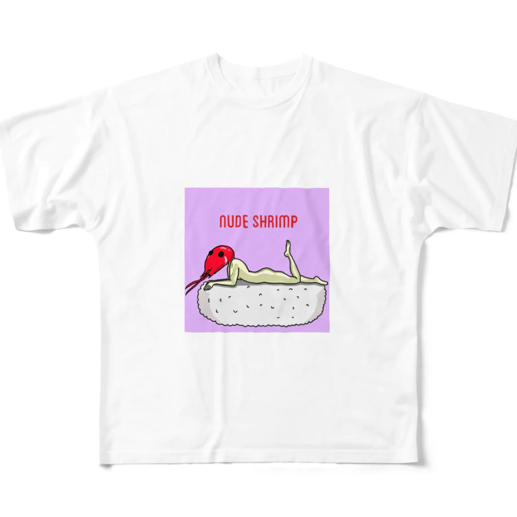 human cookのnude shrimp フルグラフィックTシャツ