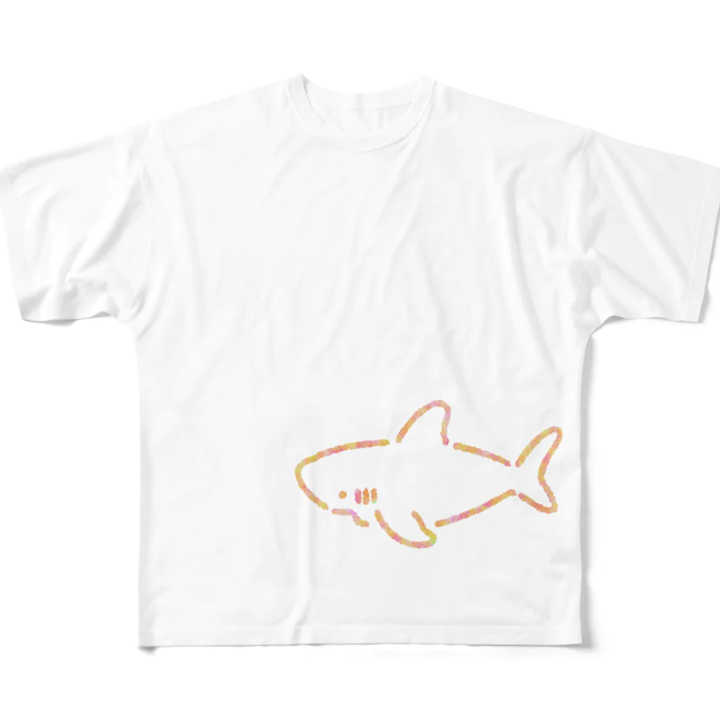 サメ わりとおもいのわりとシンプルなサメ2021ピンク系Ver. フルグラフィックTシャツ