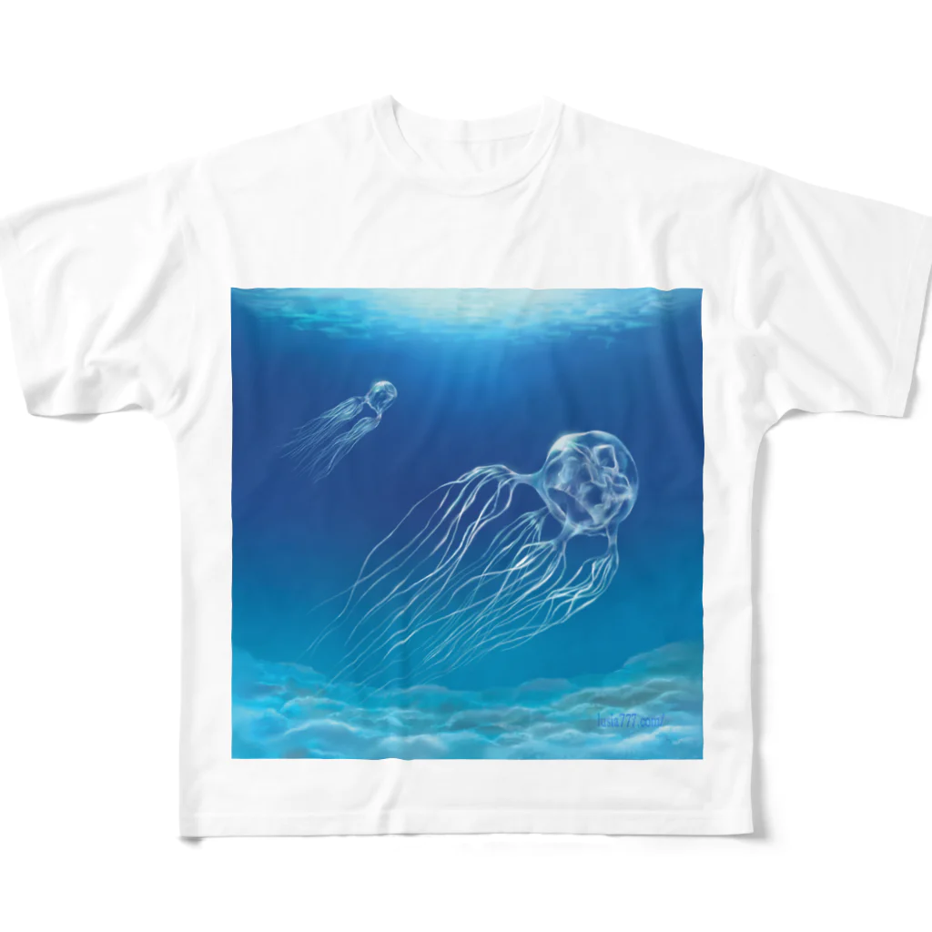 七海ルシアのドラゴンショップの海を漂う猛毒ハブクラゲさん All-Over Print T-Shirt