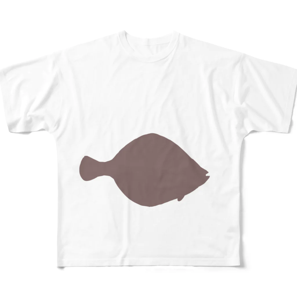 いくら丼のカレイ　シルエット All-Over Print T-Shirt