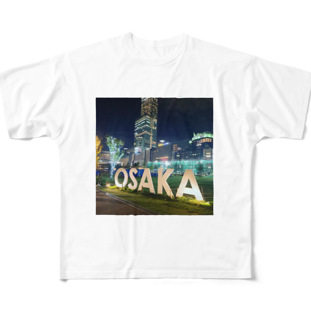 マッキーの大阪の街 All-Over Print T-Shirt