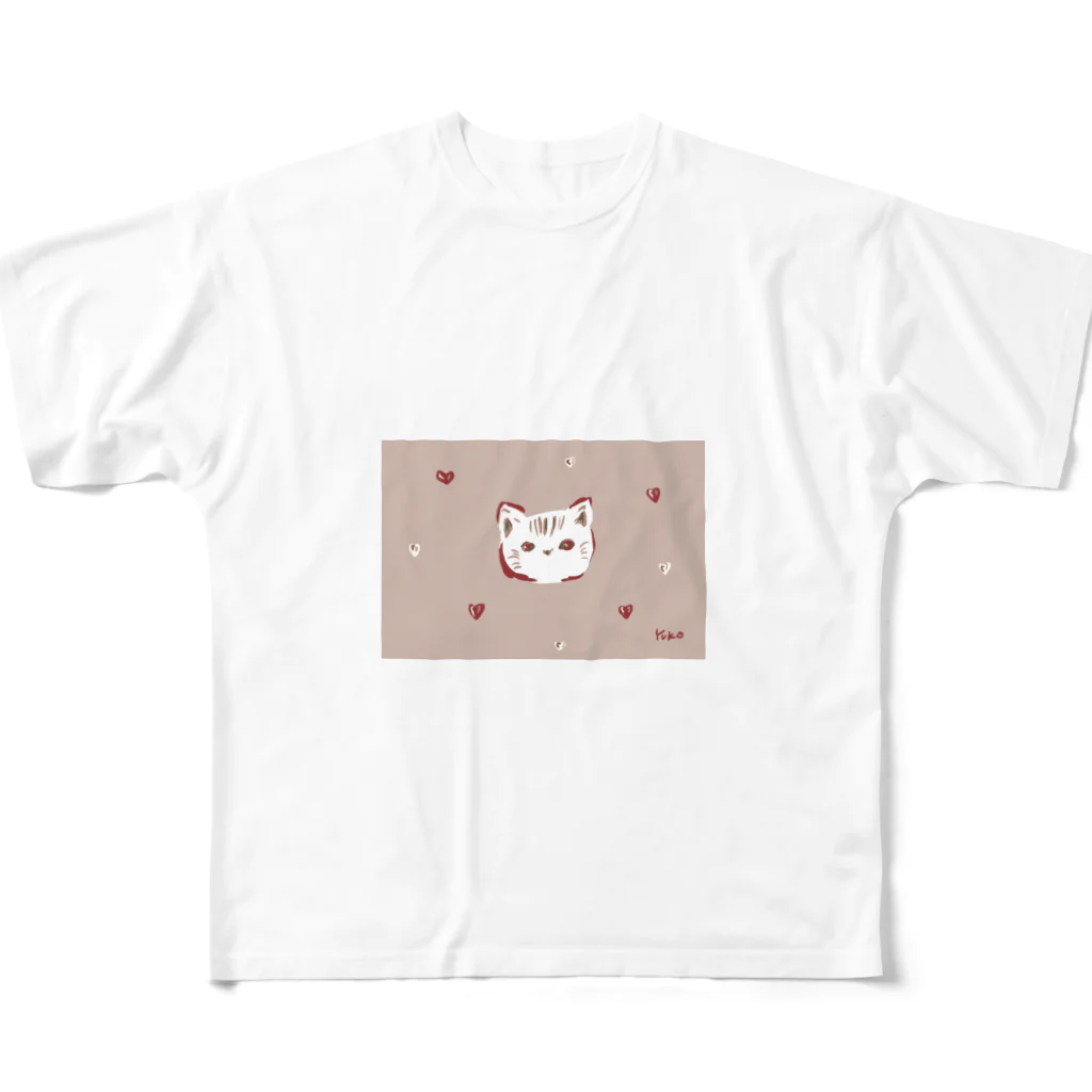 YUKOのねこ フルグラフィックTシャツ