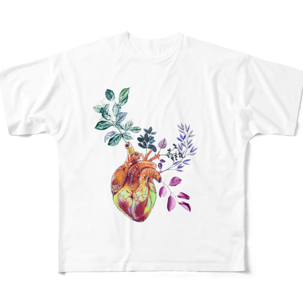 あおゐstoreの臓花 フルグラフィックTシャツ
