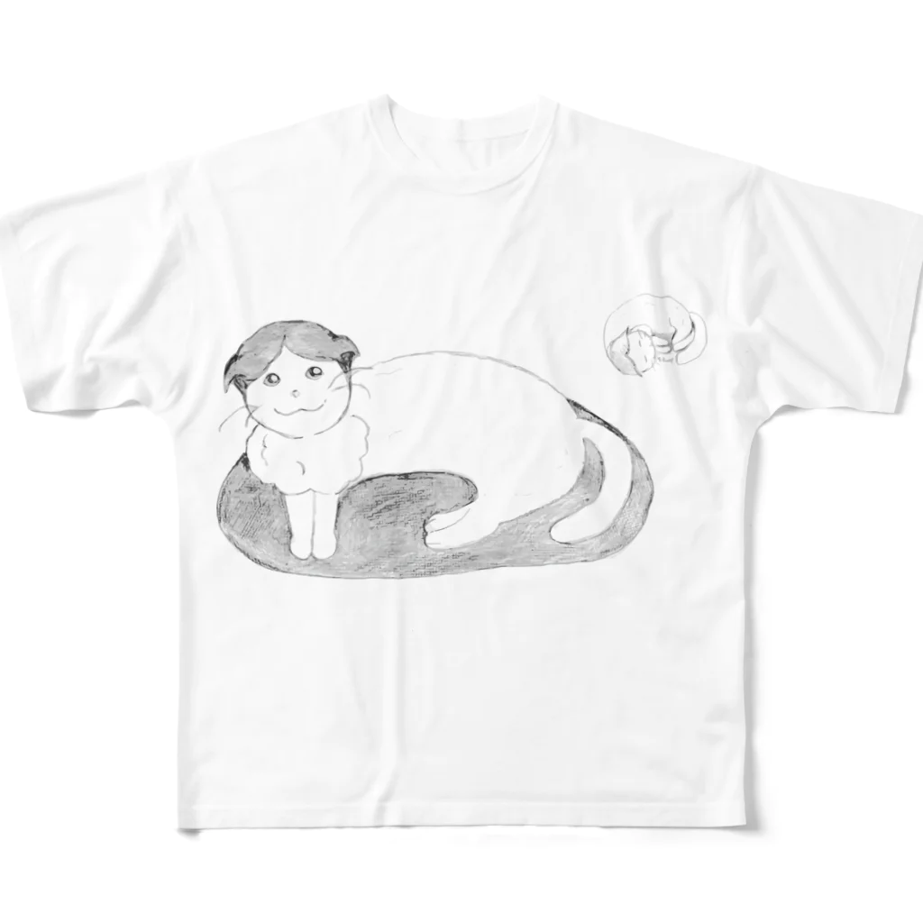 Su1-ka2のスコティッシュフォールド(猫) All-Over Print T-Shirt