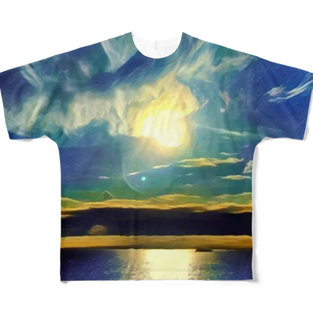 the lazy dog.の海と太陽 풀그래픽 티셔츠
