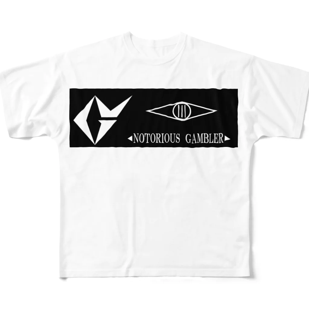 NOTORIOUS GAMBLERの開眼 フルグラフィックTシャツ