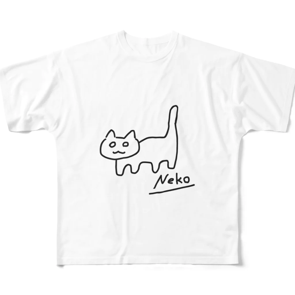 ねこ先生のねこ（Neko） フルグラフィックTシャツ