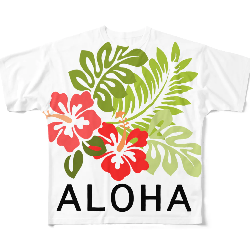 Monokomono+のALOHA プルメリア フルグラフィックTシャツ