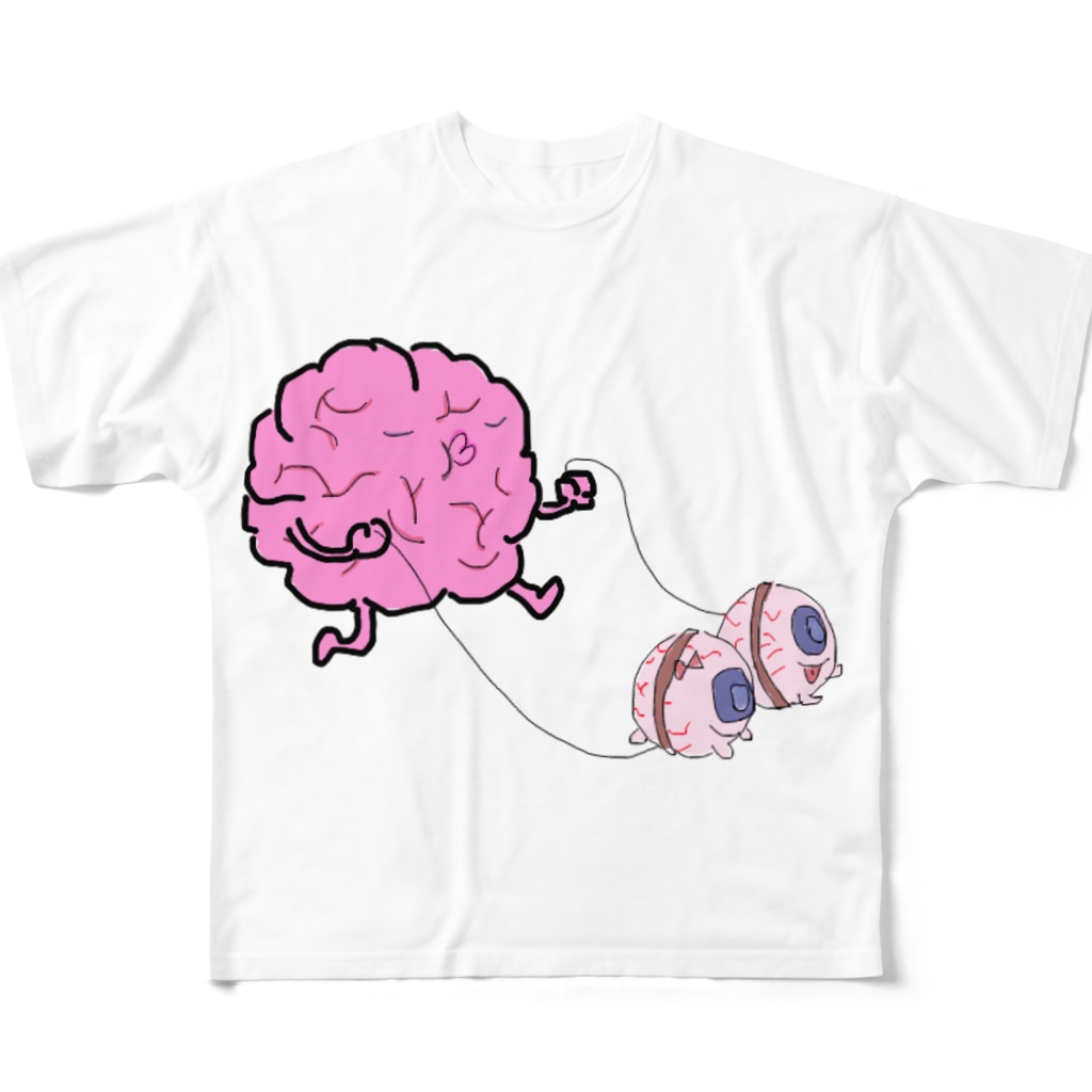 目玉ﾜﾝ子と脳みそ人 海月ちゅん のフルグラフィックtシャツ通販 Suzuri スズリ