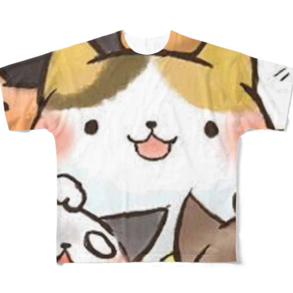 ライフオリジナルショップのねこねこグッズ フルグラフィックTシャツ