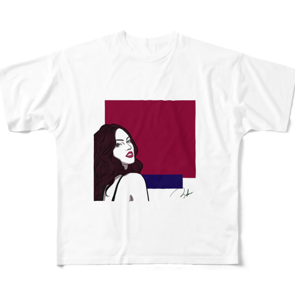zakuroomの振り向きグラマラス All-Over Print T-Shirt